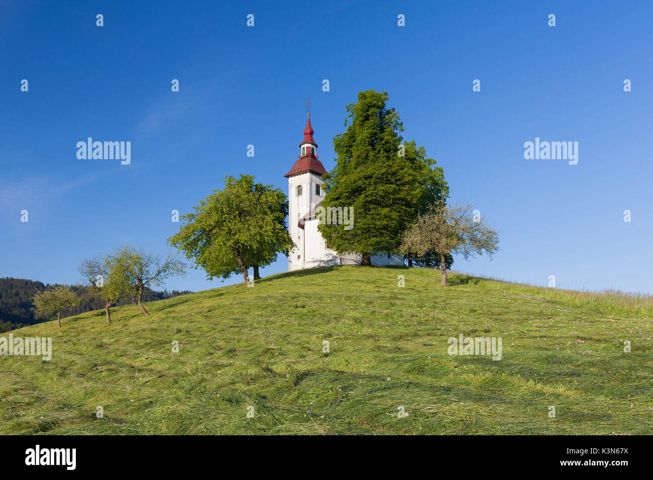 Europe, Slovenia. Church of St. Thomas / Sveti Toma? in the municipality of Skofja Loka Stock Photo