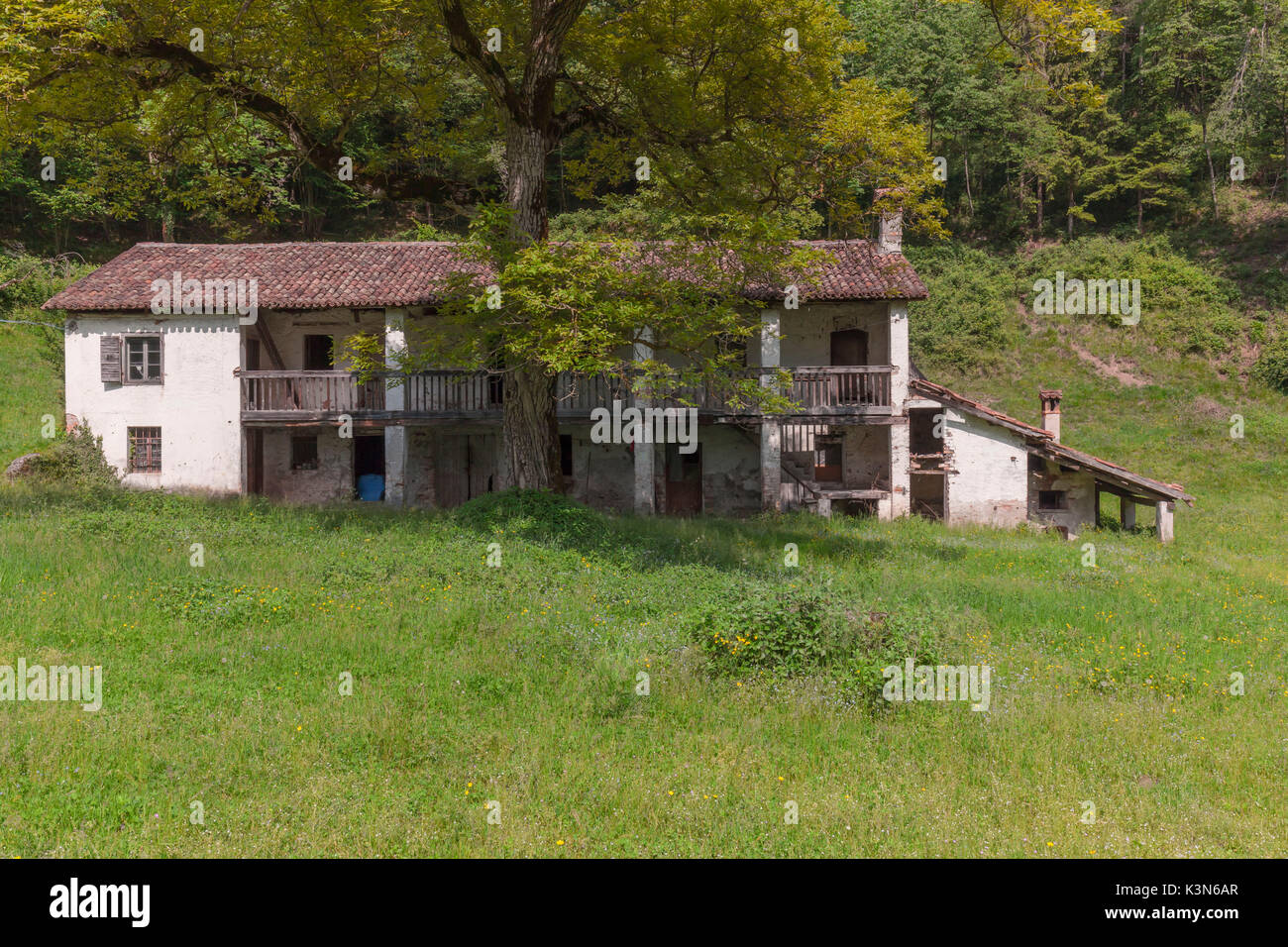 The old hospice near the center of Equestrian Selection in Case Salet, Monti del Sole, Belluno Dolomiti National Park Stock Photo