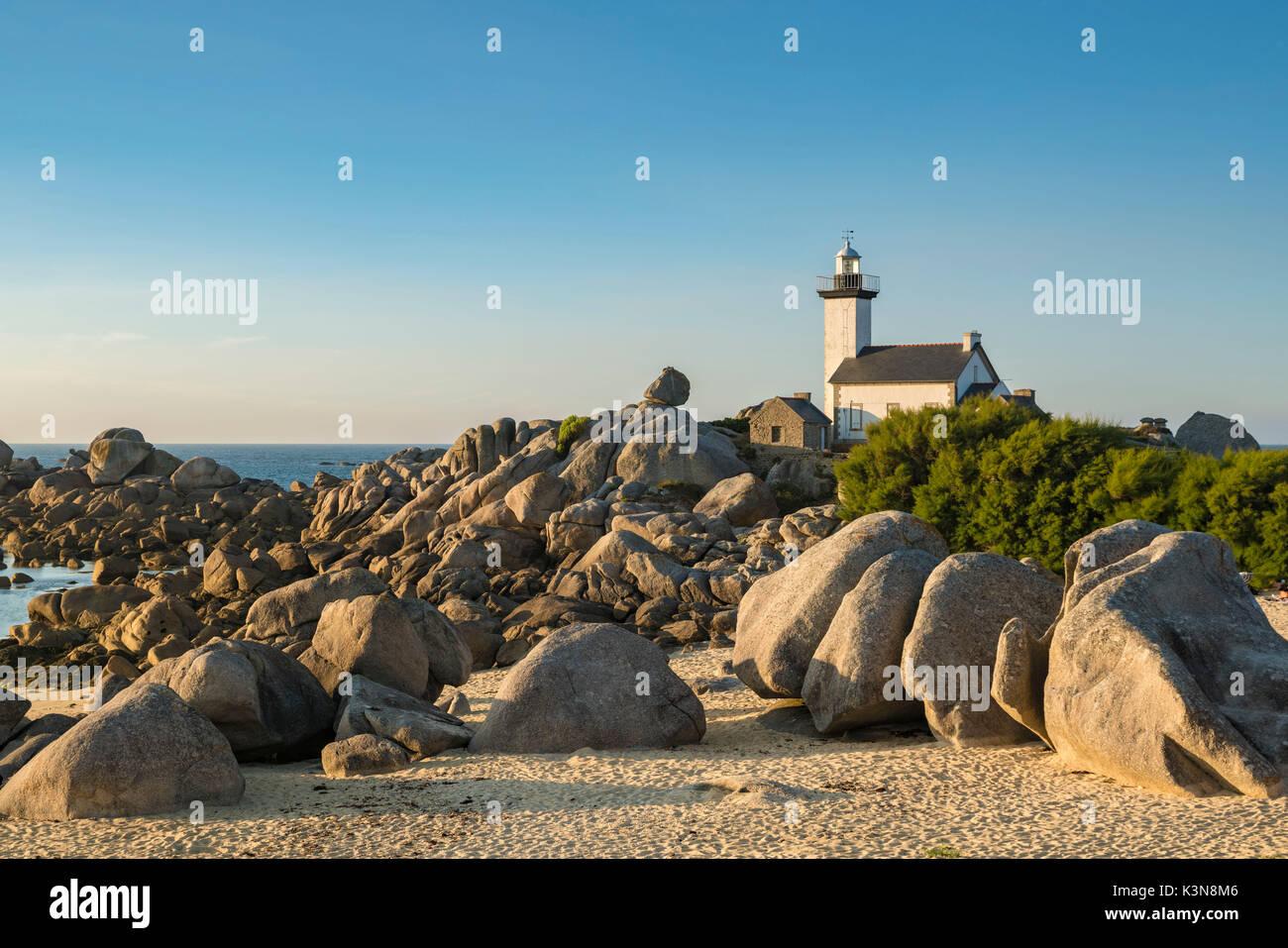 Pontusval Lighthouse Brignogan Plage Finistère Brittany France 
