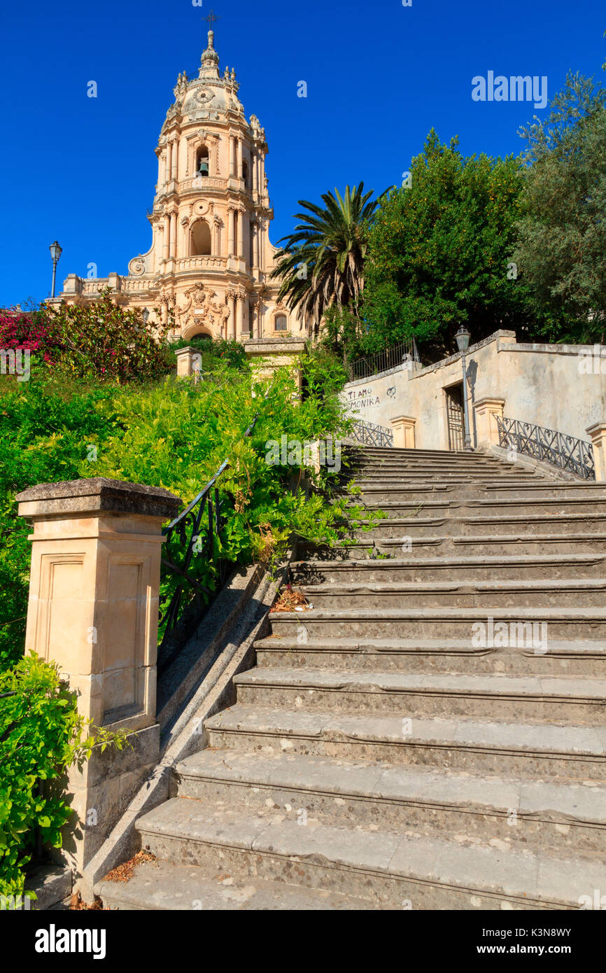 Cathedral of s.giorgio, modica, Sicily, Italy, Europe Stock Photo