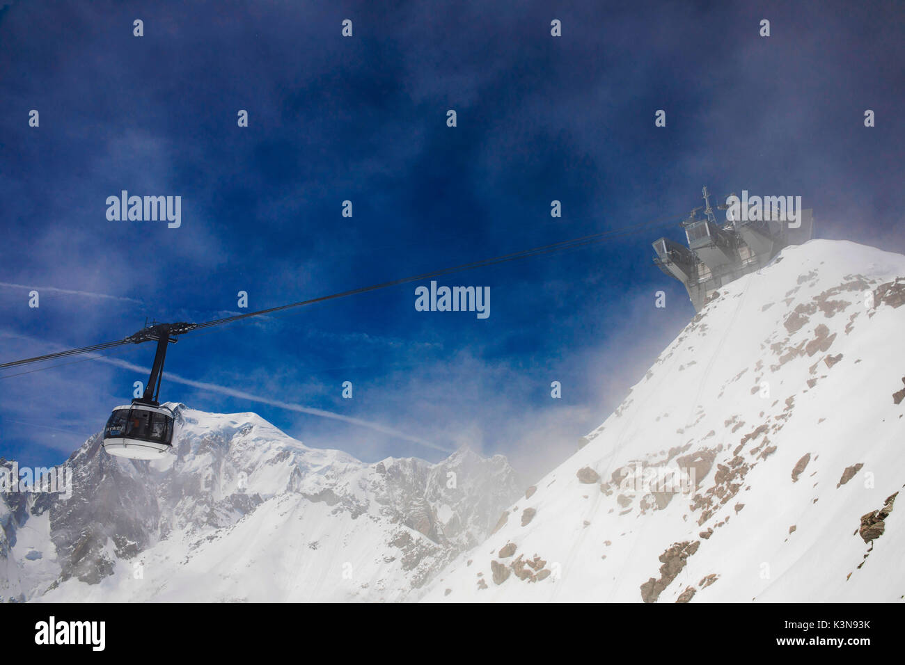 Sky Way station, Mont Blanc, Courmayeur village, Aosta district, Valle d'Aosta, Italy Stock Photo