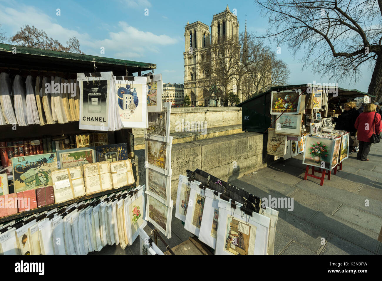 The Bouquinistes of Paris, France. Stock Photo