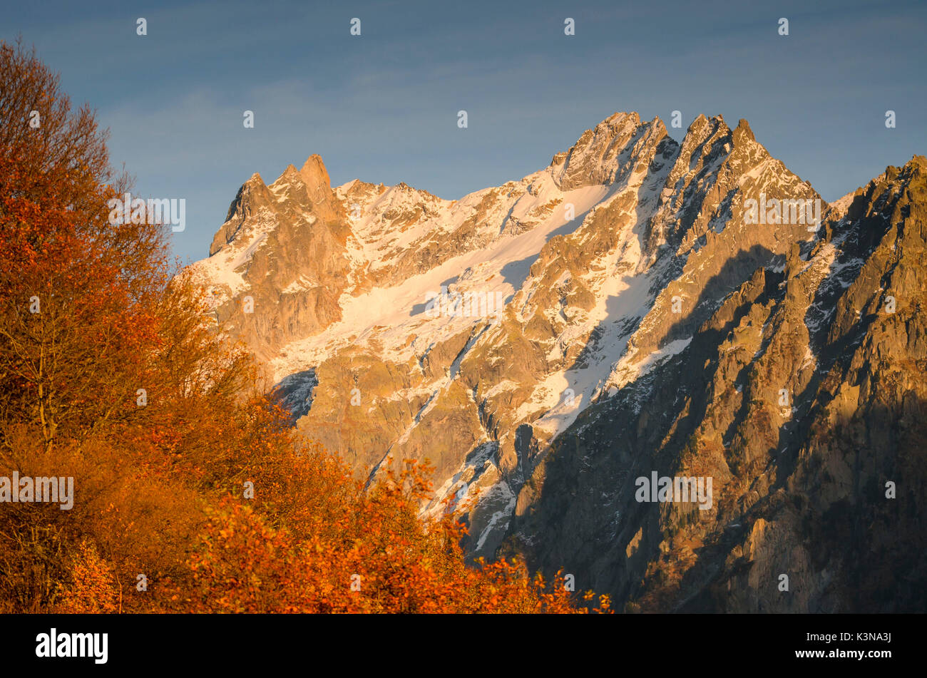 Cima dal Largh and Piz Bacun (Bregaglia valley, Grisons, Swiss alps) Stock Photo