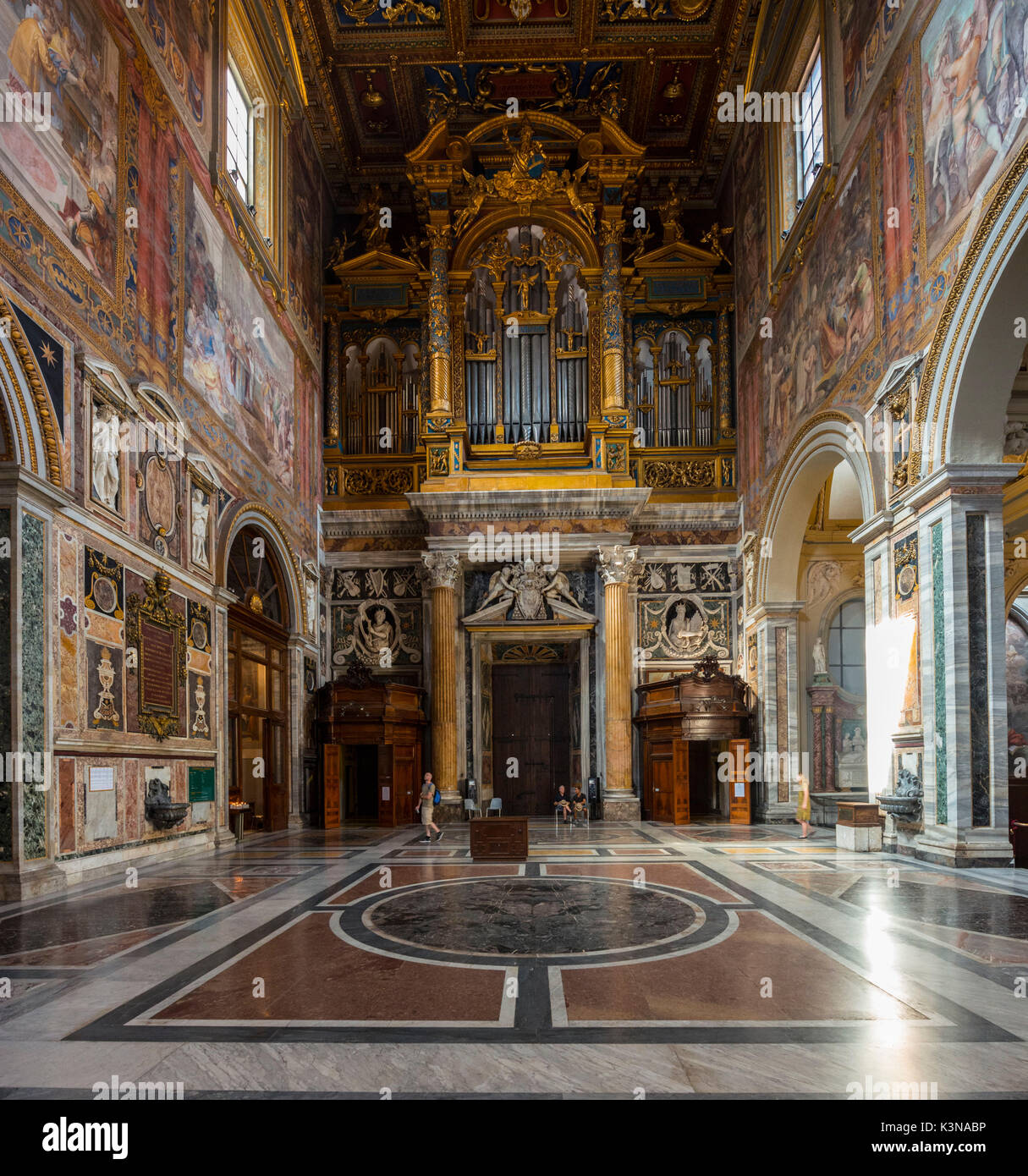 Internal view of the archbasilica of St. John Lateran, Rome, Lazio ...