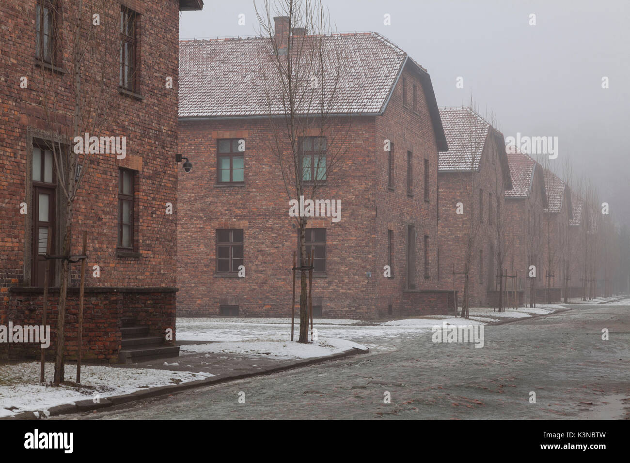 Auschwitz, Poland. View of concentration camp. Stock Photo