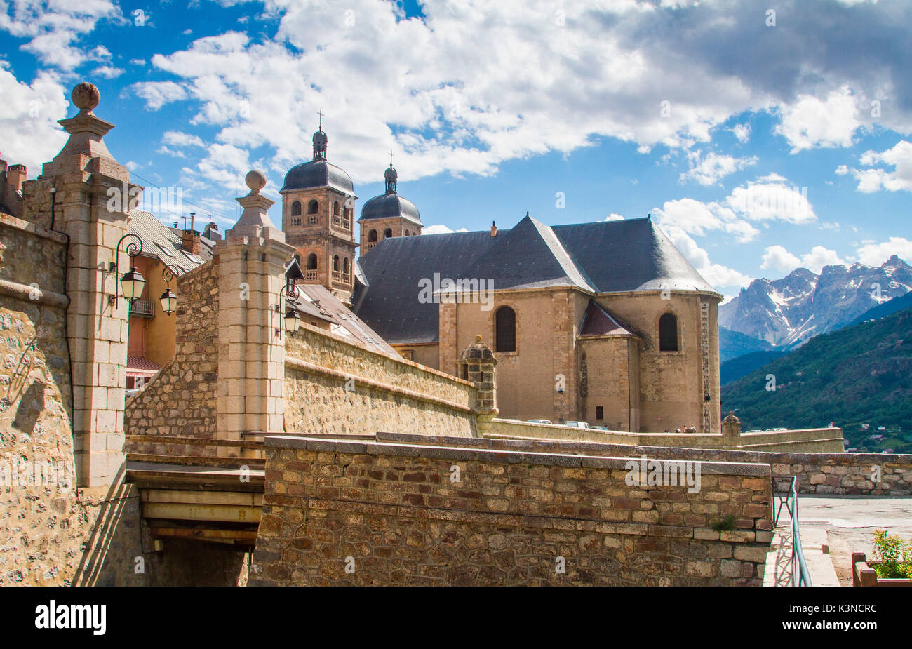 The walls of the old village of Briancon in France Stock Photo