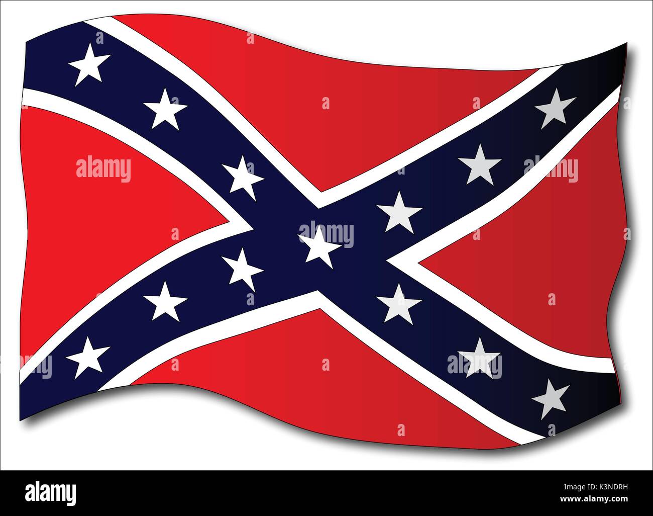 The flag of the confederates during the American Civil War on a white background Stock Vector