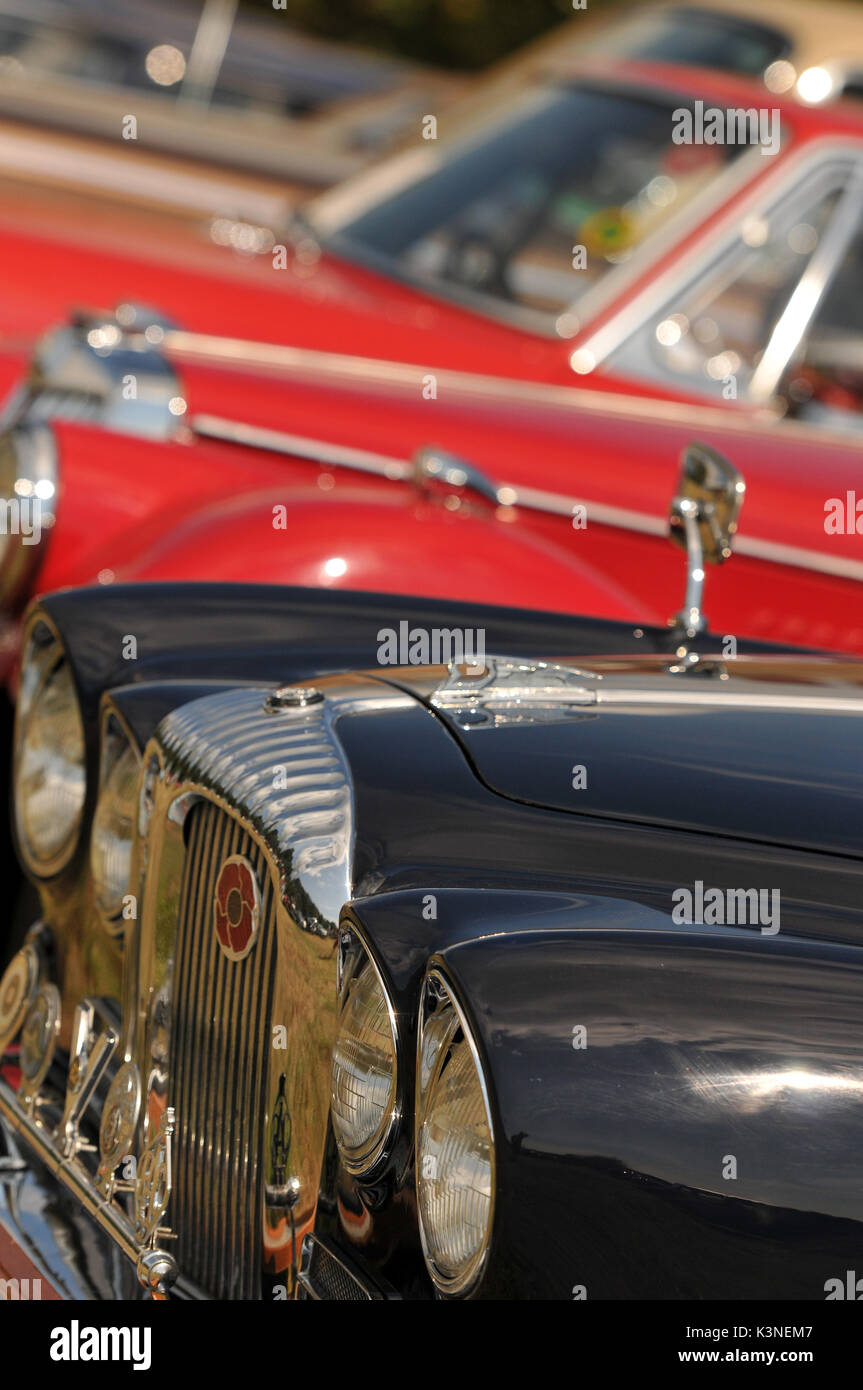 classic rolls Royce Austin mg cars at a show all in concourse condition motors cars and vehicles classics  vintage owners and polished chrome Stock Photo