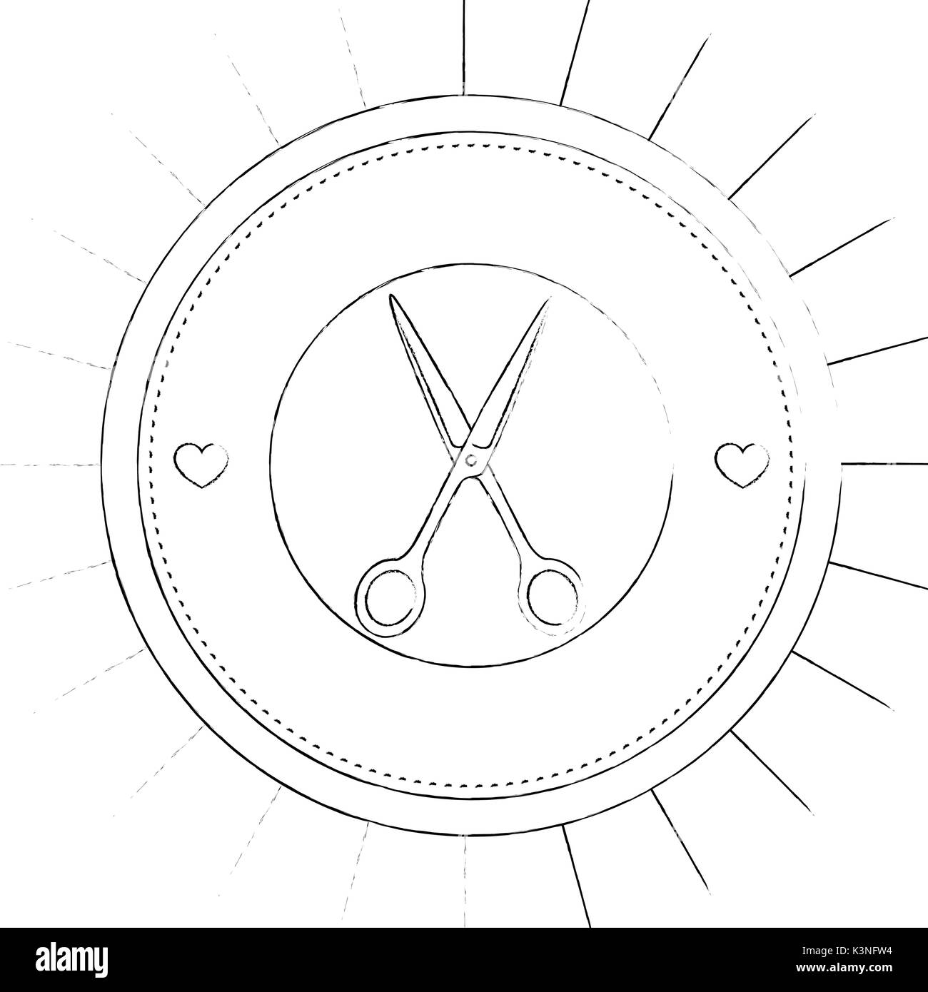 seal stamp with scissors icon over white background vector illustration ...