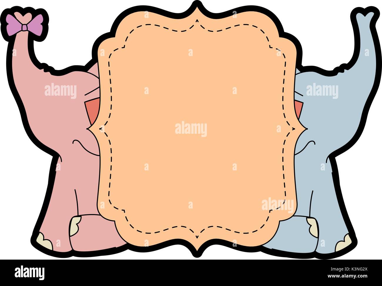 baby shower card with cute elephants icon over white background vector ...