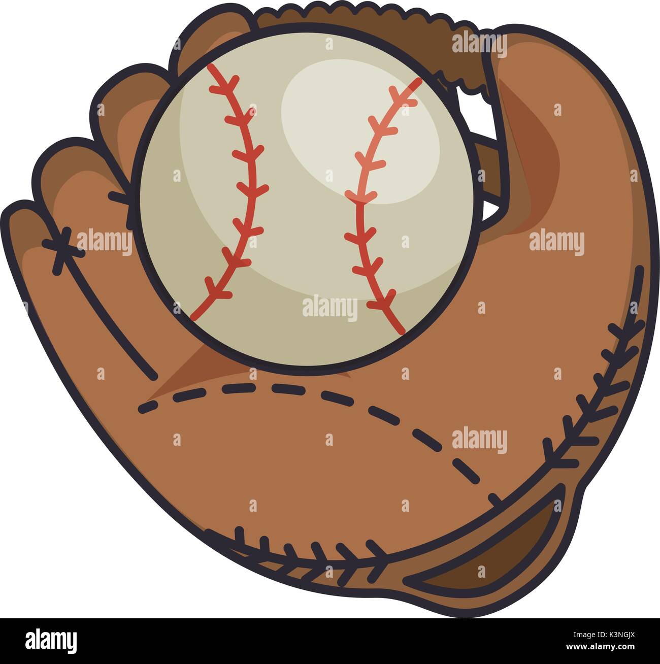 baseball ball and glove vector illustration design Stock Vector Image ...