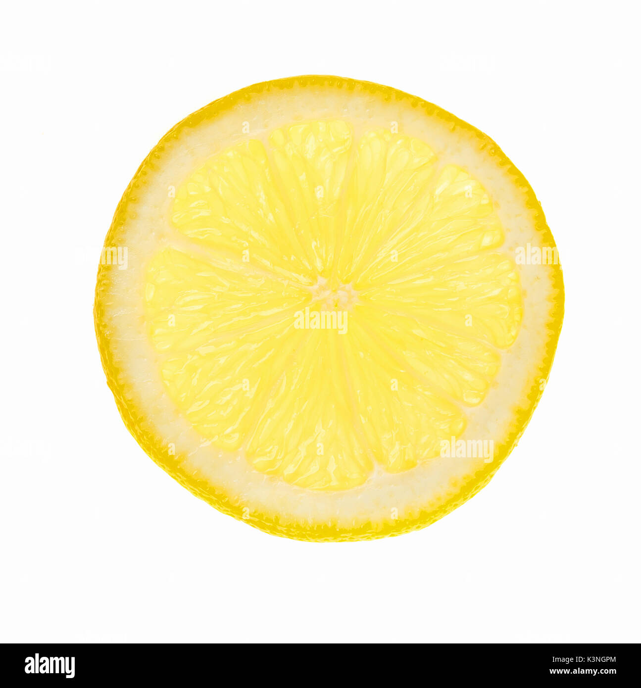 Thin sliced lemon yellow for cooking Ingredients Stock Photo