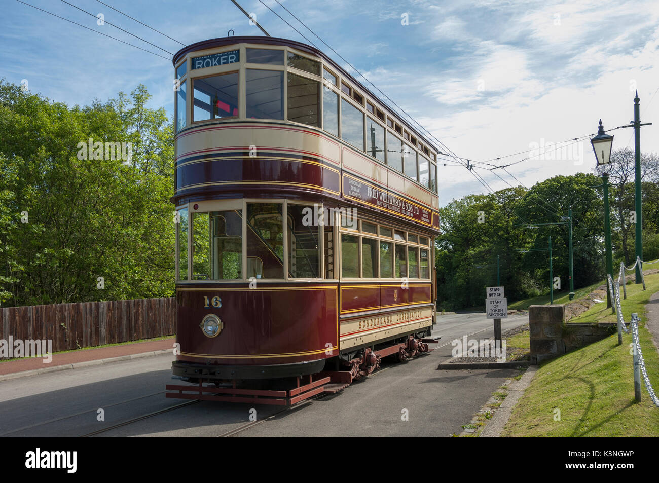 Sunderland Tram at Bemish Museum -1 Stock Photo