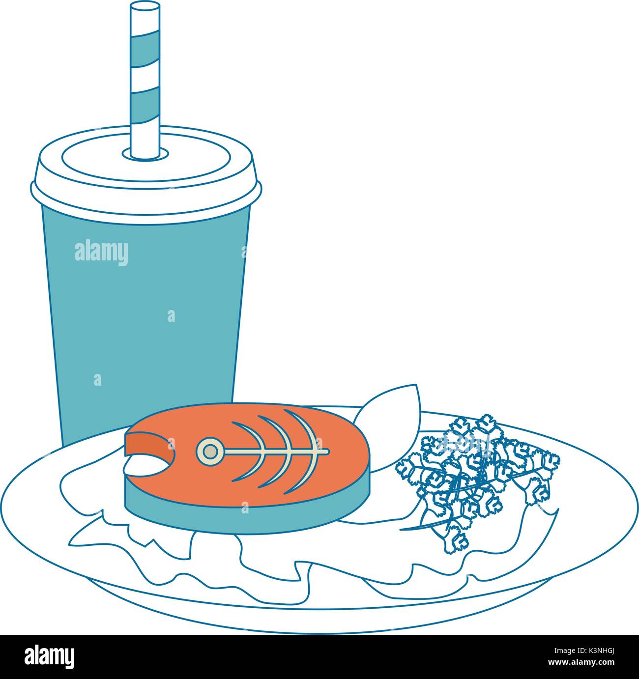 fish steak illustrated Stock Vector Image & Art - Alamy