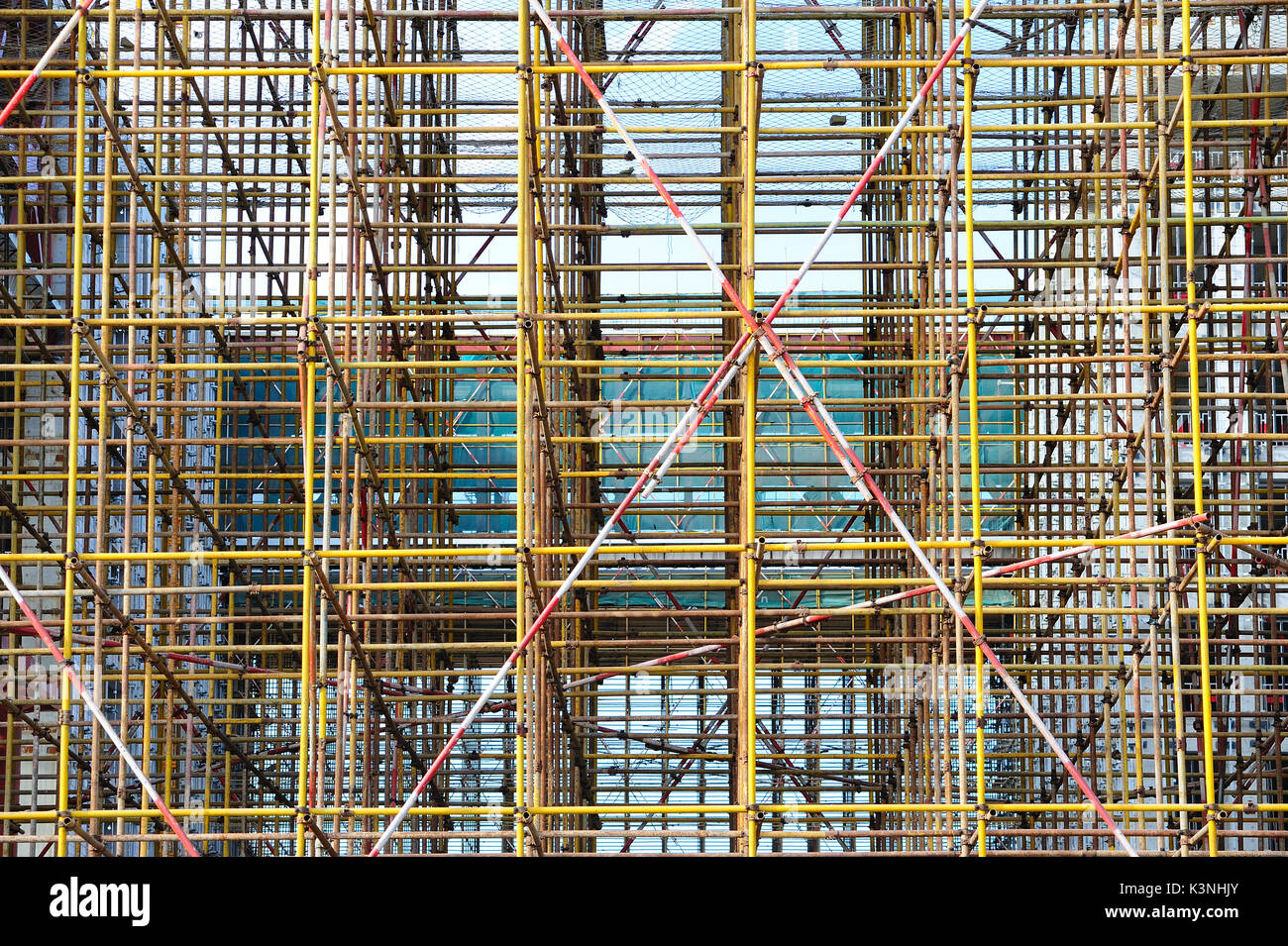 Scaffolding elements in a construction site Stock Photo Alamy