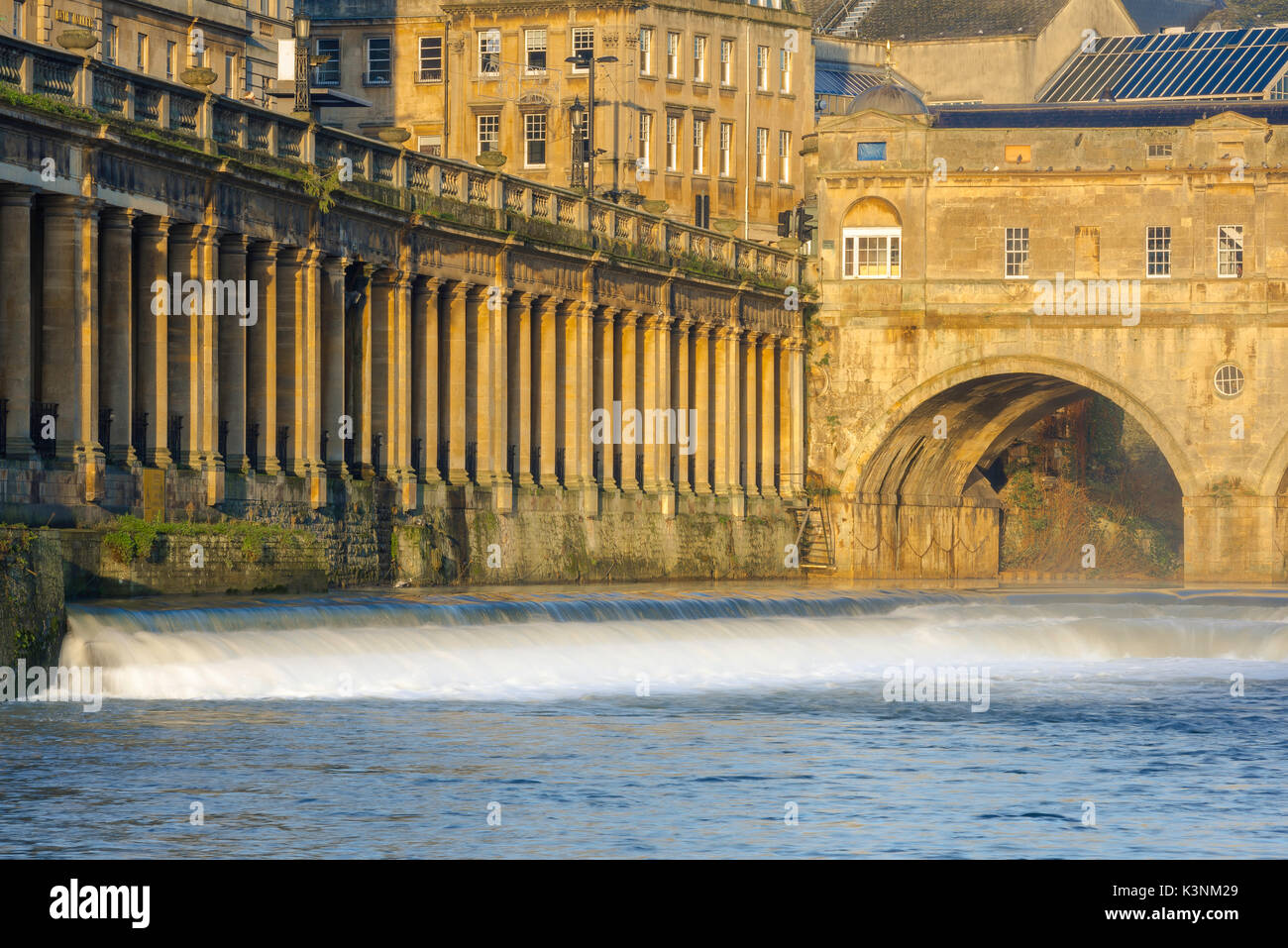 Bath UK, view of the the Robert Adam designed Pulteney Bridge and