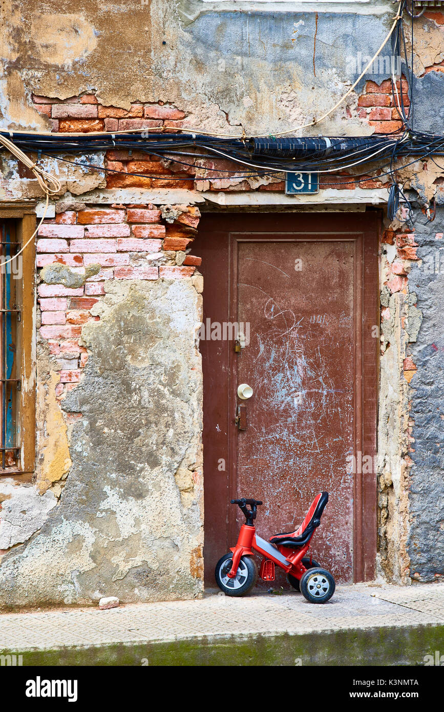 Deteriorated Building, Erandio, Biscay, Basque Country, Spain, Europe Stock Photo