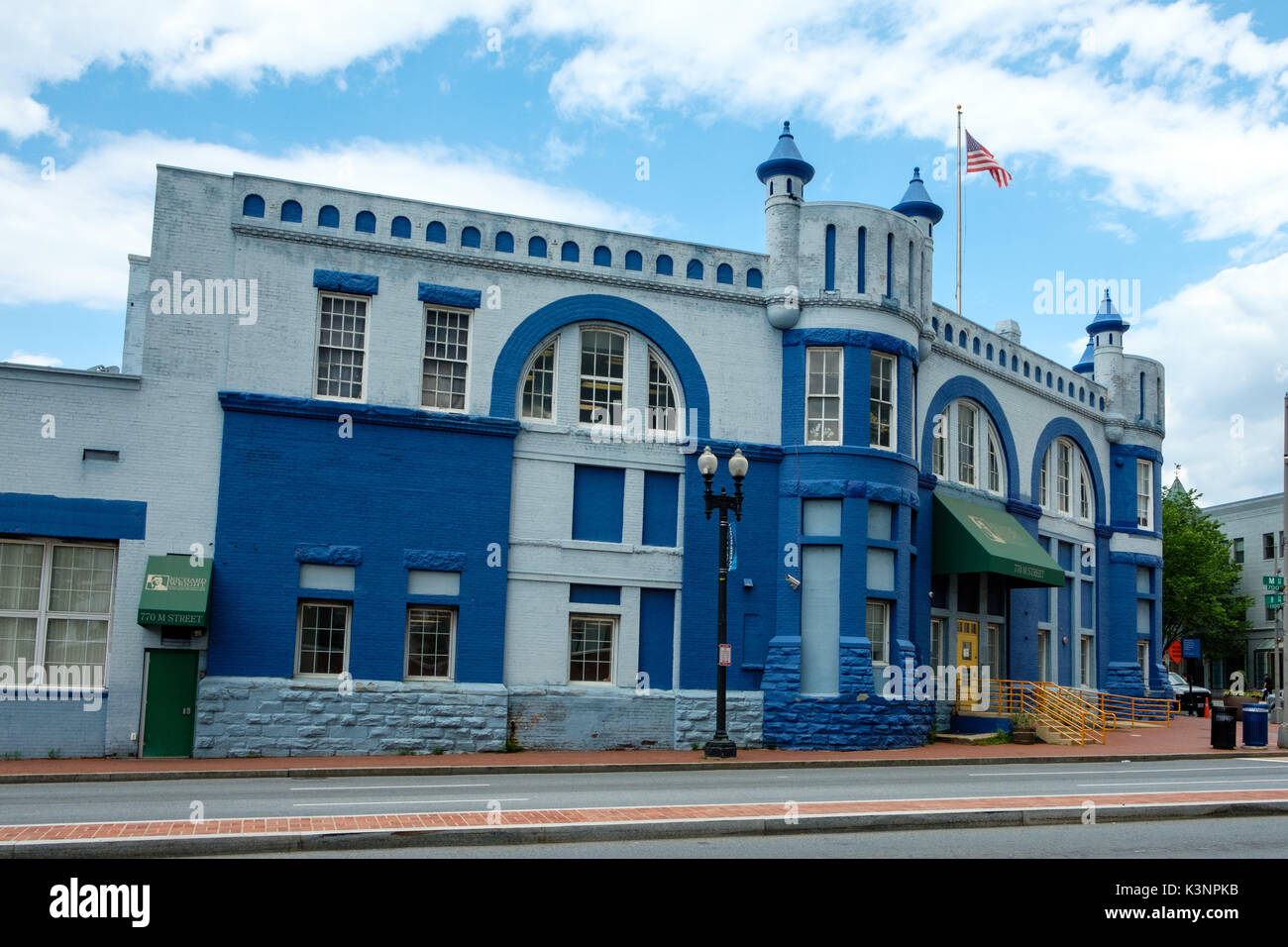 Washington and Georgetown Railroad Car House (Blue Castle), 770 M Street SE, Washington DC Stock Photo