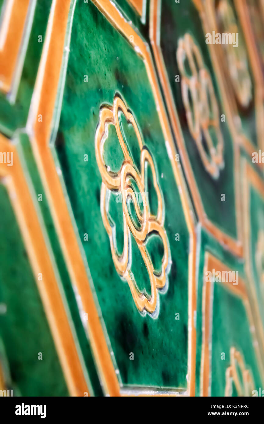 Closeup of ancient Chinese wall tiles Stock Photo Alamy