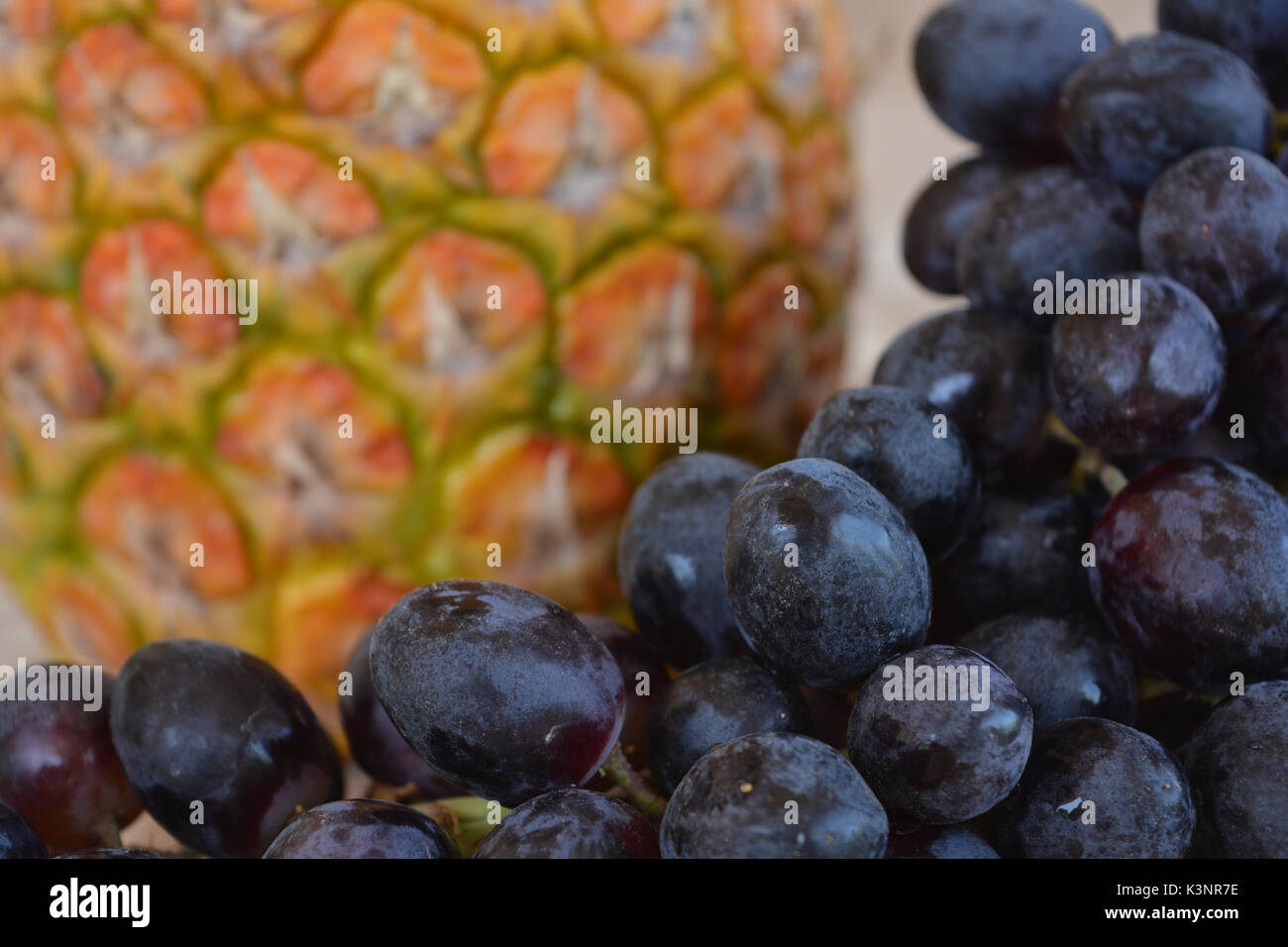 Fresh fruit, pineapple and grapes Stock Photo Alamy