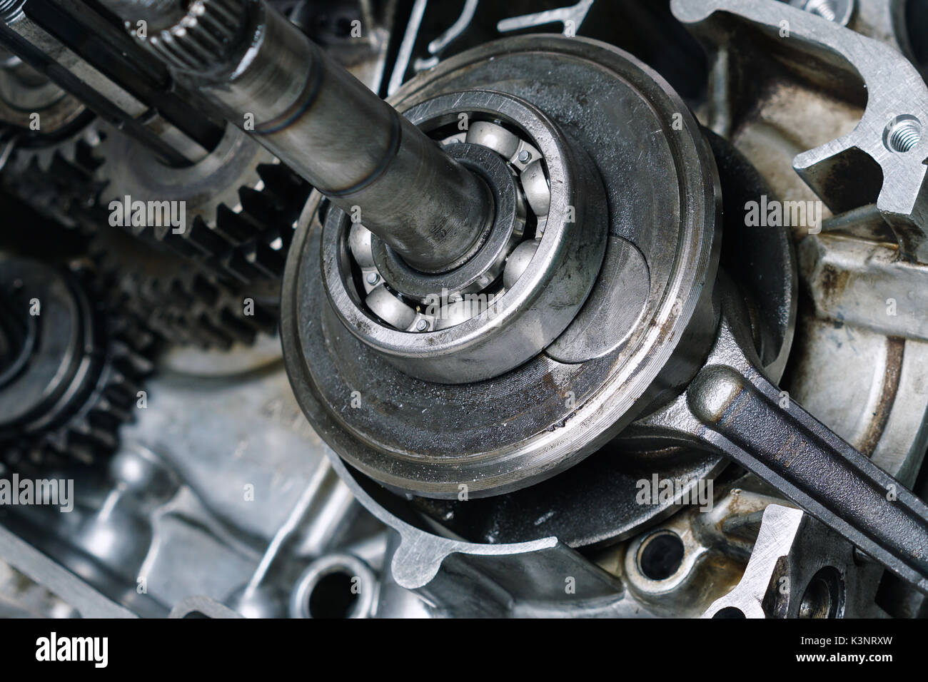 Motorcycle engine's gears Stock Photo Alamy