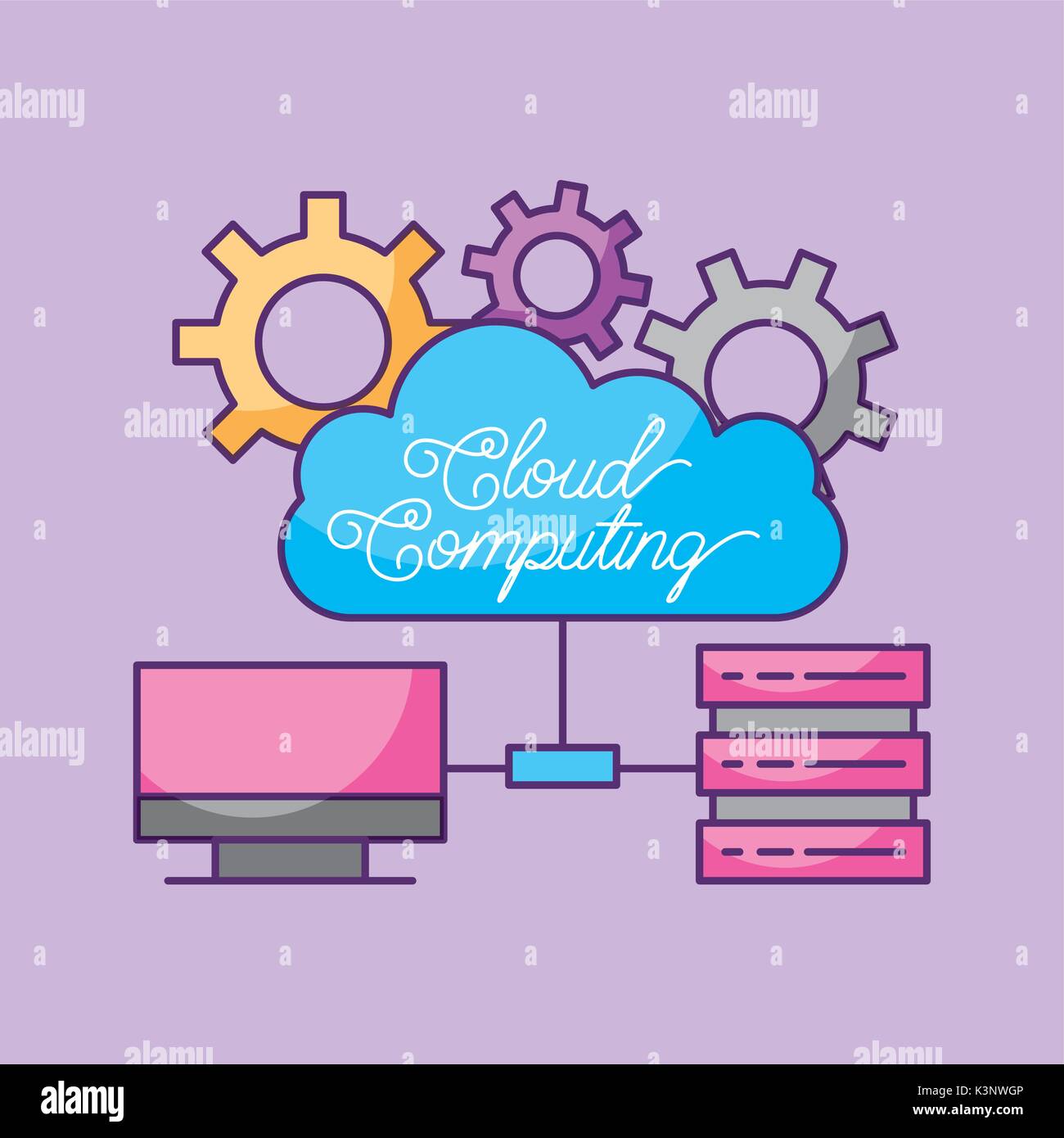 cloud computing computer data center server information Stock Vector ...