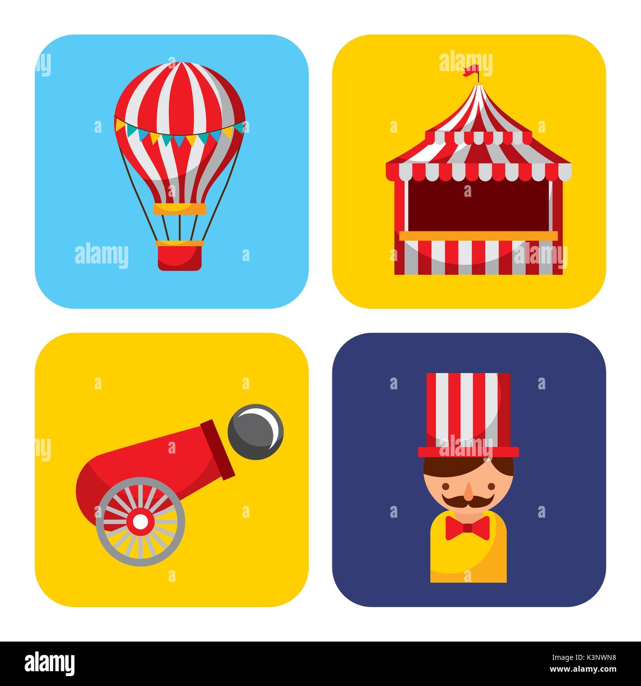collection of elements related to carnival and circus festival Stock ...