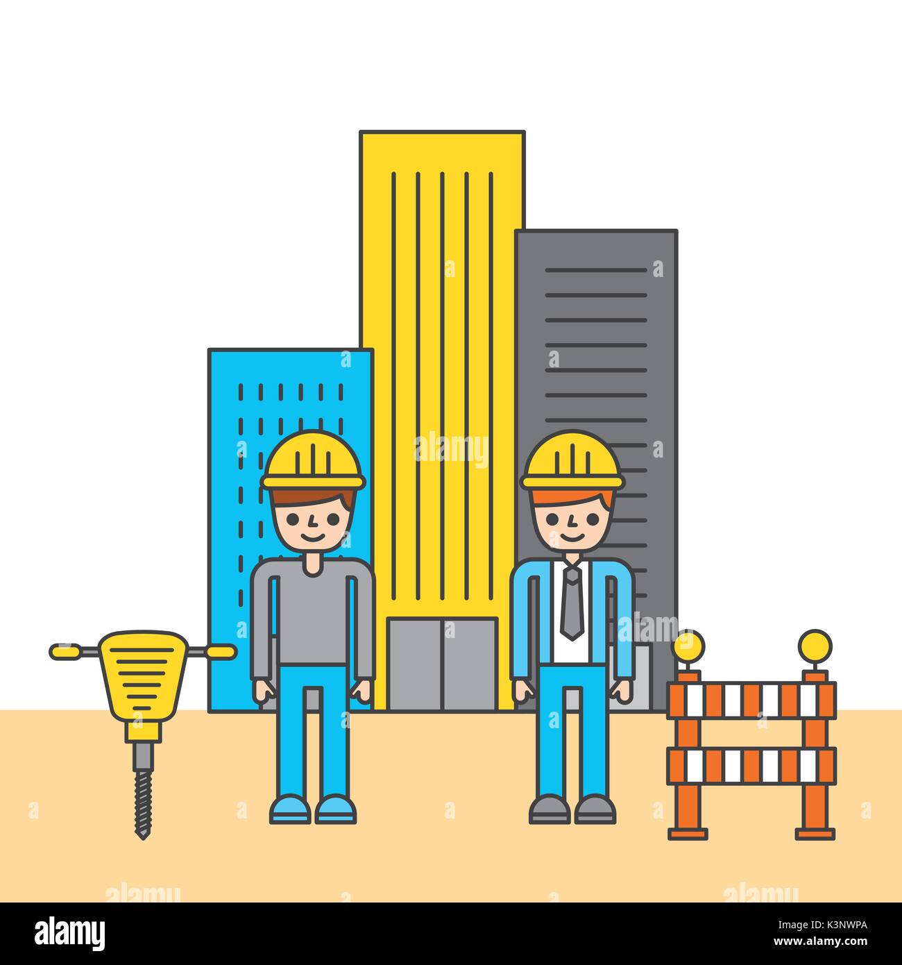 people construction building tools design image Stock Vector Image ...