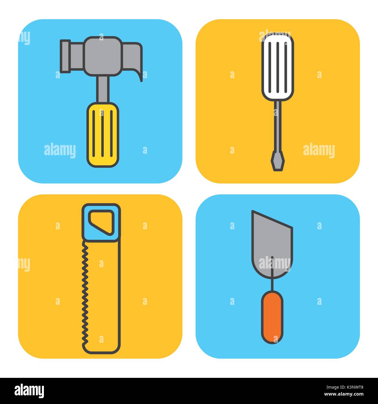 collection under construction tools repair equipment icons Stock Vector