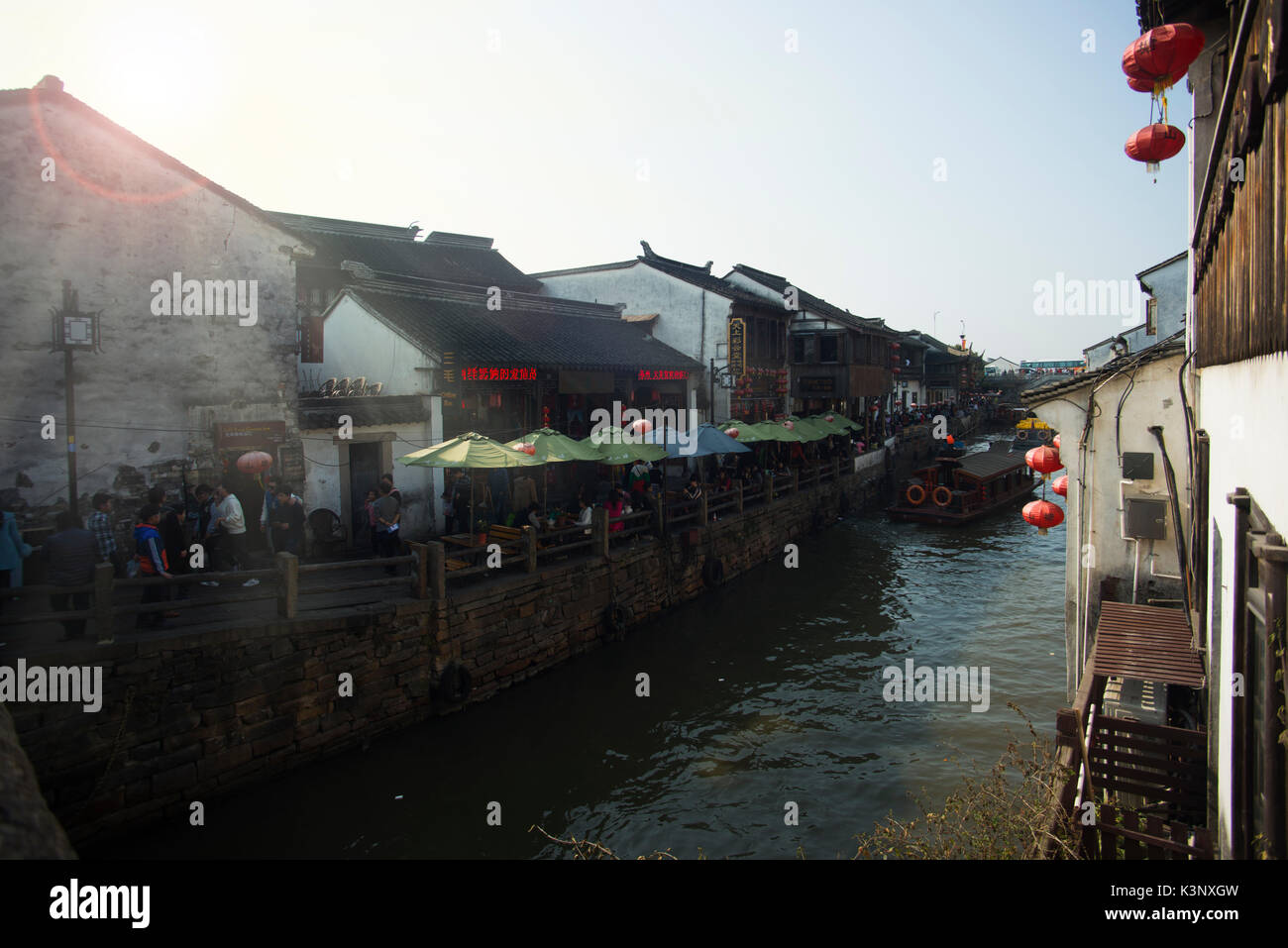 The scenery of Shantang street, one of the Chinese ancient Suzhou Stock Photo