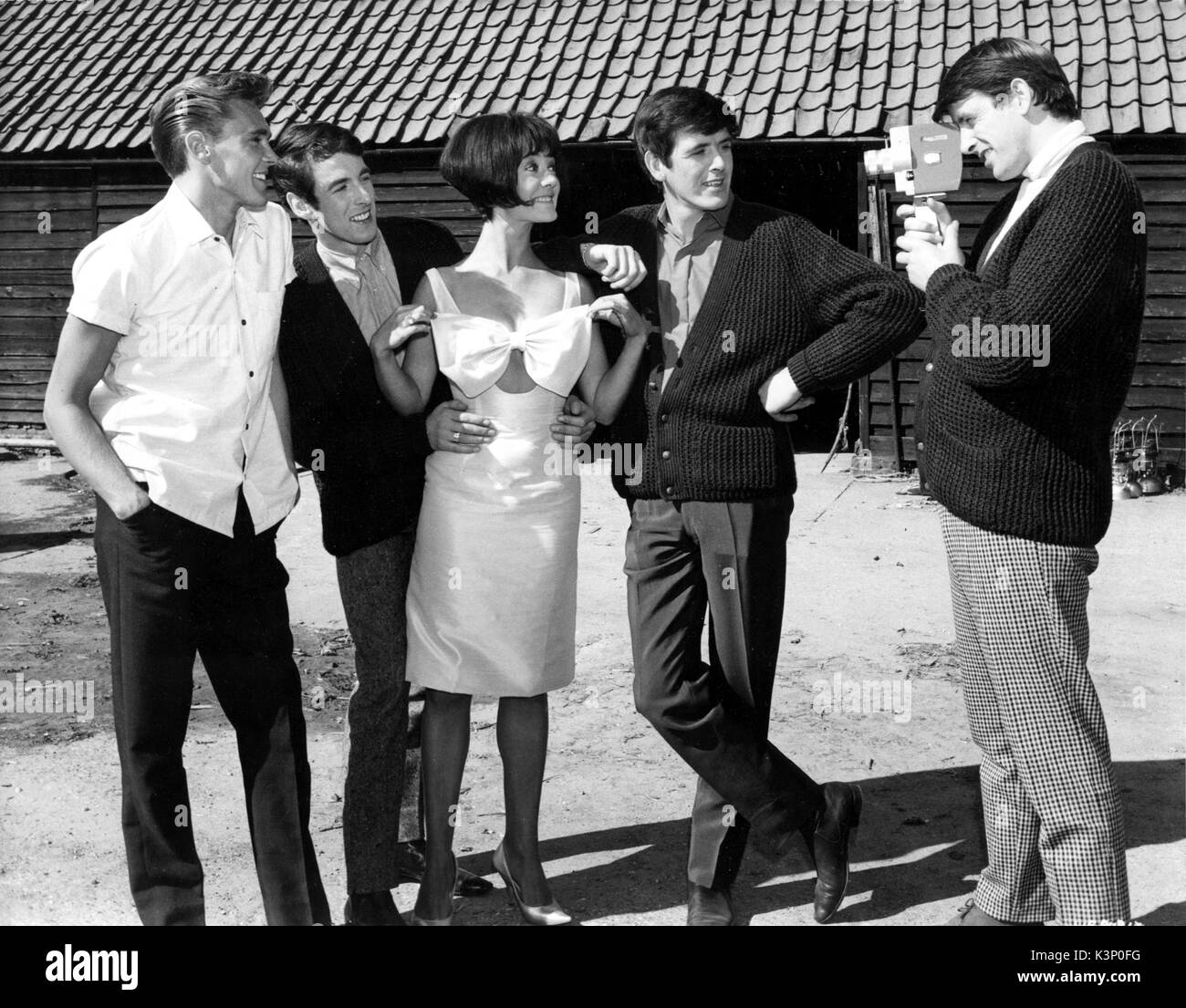 I'VE GOTTA HORSE [BR 1966] [L-R] BILLY FURY, JOHN STOKES, AMANDA BARRIE, DEC CLUSKEY, CON CLUSKEY     Date: 1966 Stock Photo