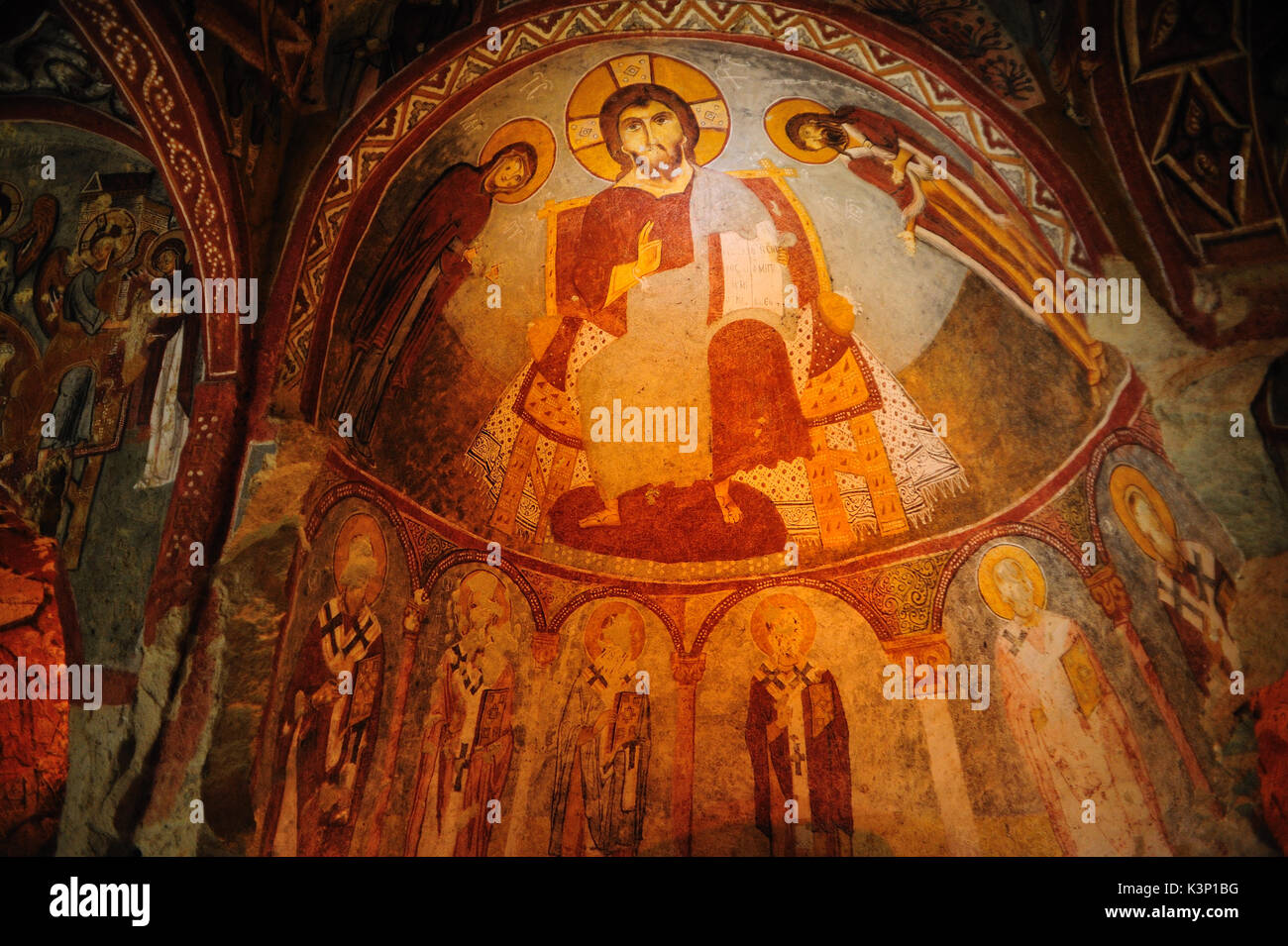 Cappadocia,Turkey - June 23,2015:Christian frescoes in Goreme Open Air Museum,Turkey. Stock Photo