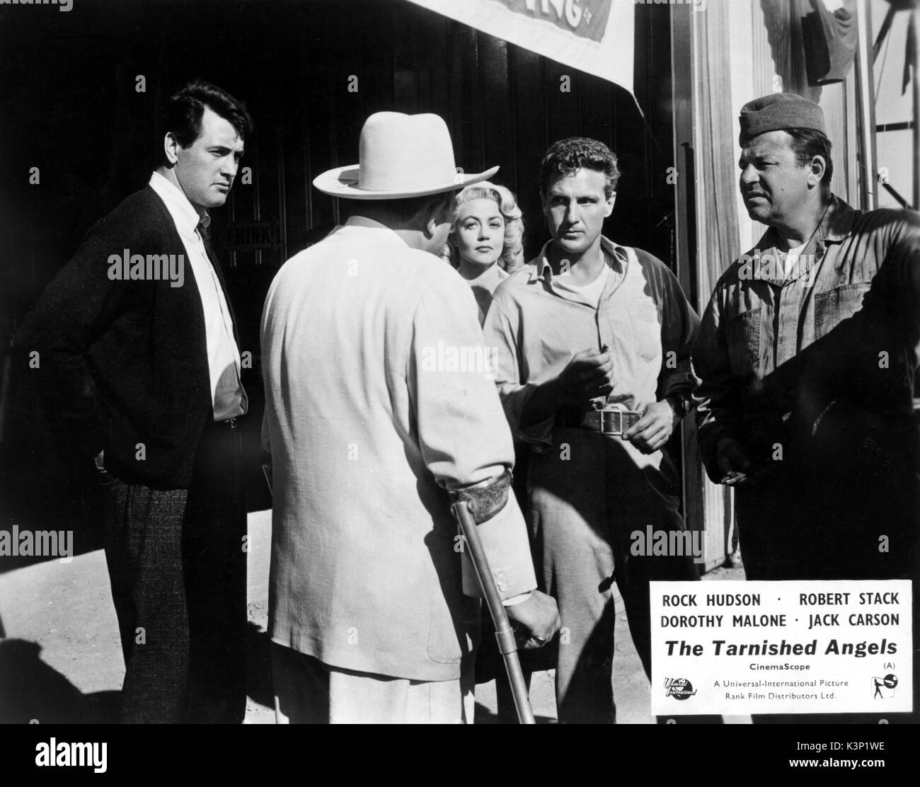 THE TARNISHED ANGELS [US 1957] ROCK HUDSON, DOROTHY MALONE, ROBERT STACK, JACK CARSON     Date: 1957 Stock Photo