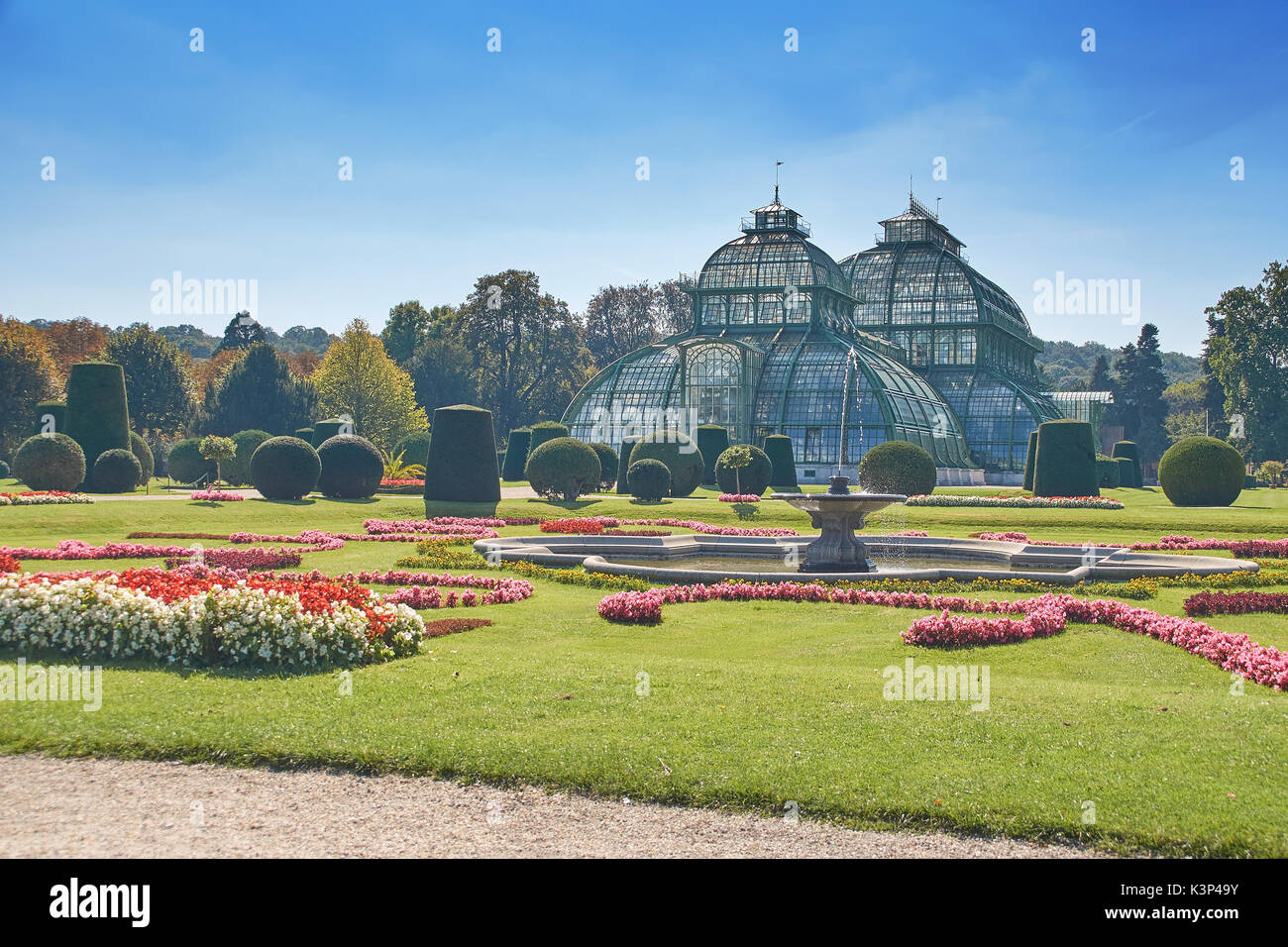 Vienna, Austria - September 24, 2014: Botanical garden near Schonbrunn palace in Vienna Stock Photo