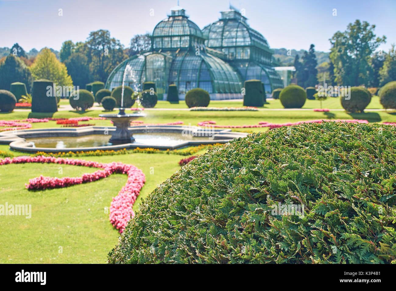 Vienna, Austria - September 24, 2014: Botanical garden near Schonbrunn palace in Vienna Stock Photo