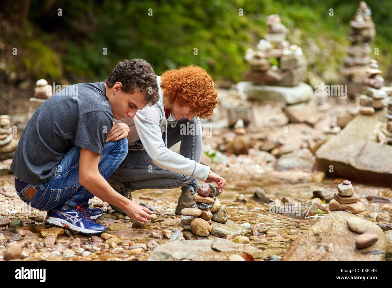 Natural beach with stone towers hi-res stock photography and images - Alamy