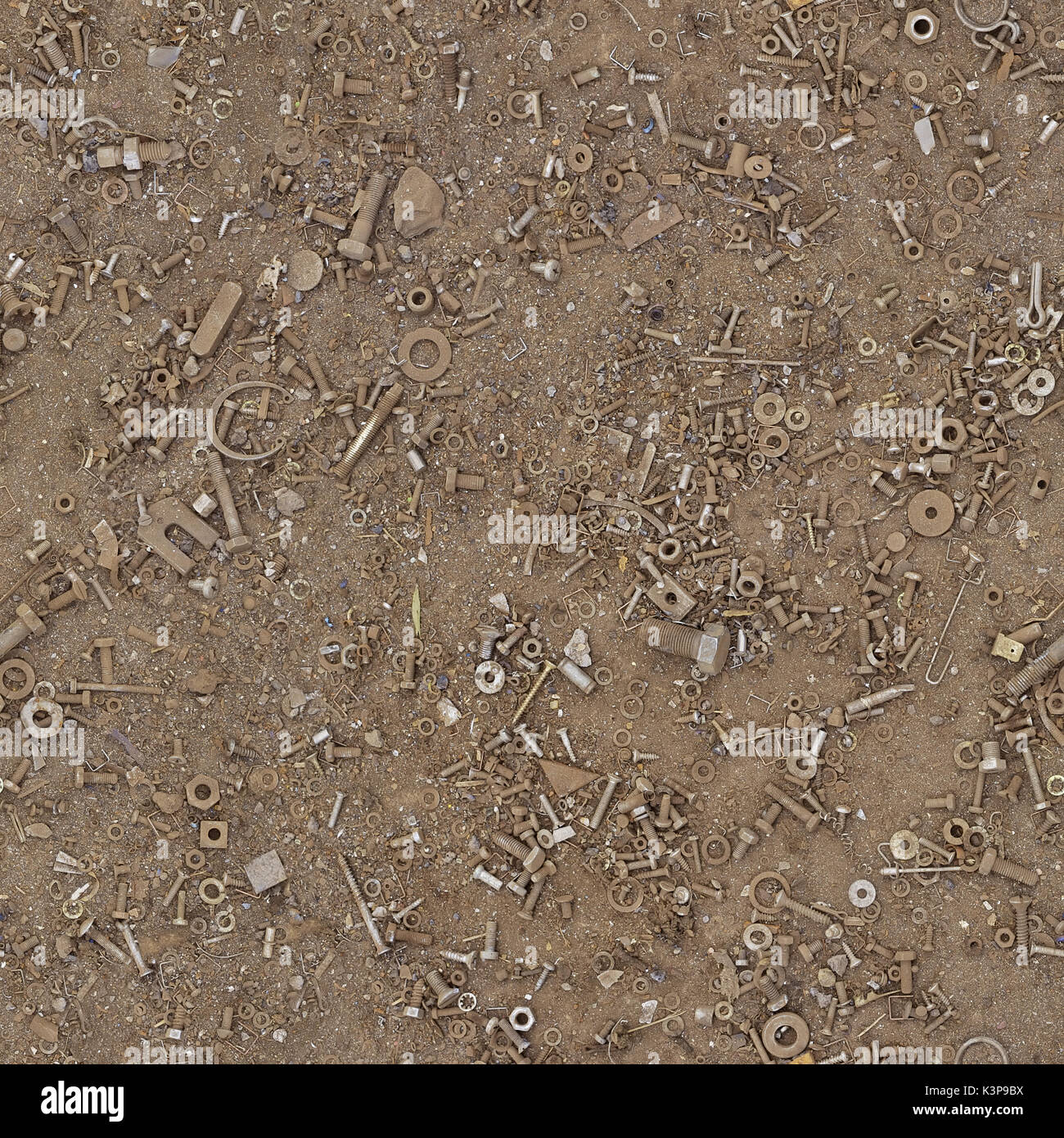 Old Grungy Rusty Nuts and Bolts Background Stock Photo