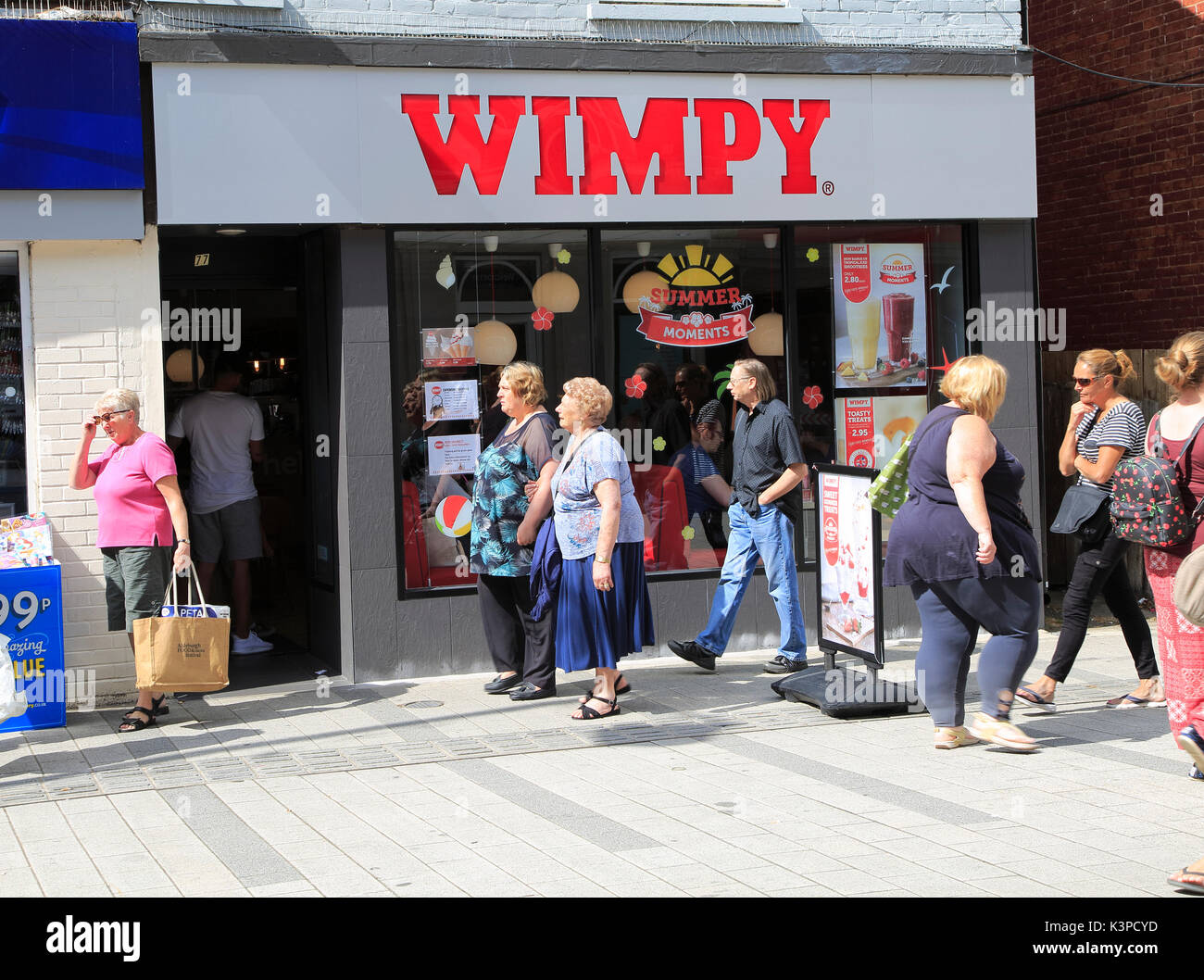 Wimpy cafe restaurant, Hamilton Road, Felixstowe, Suffolk, England, UK
