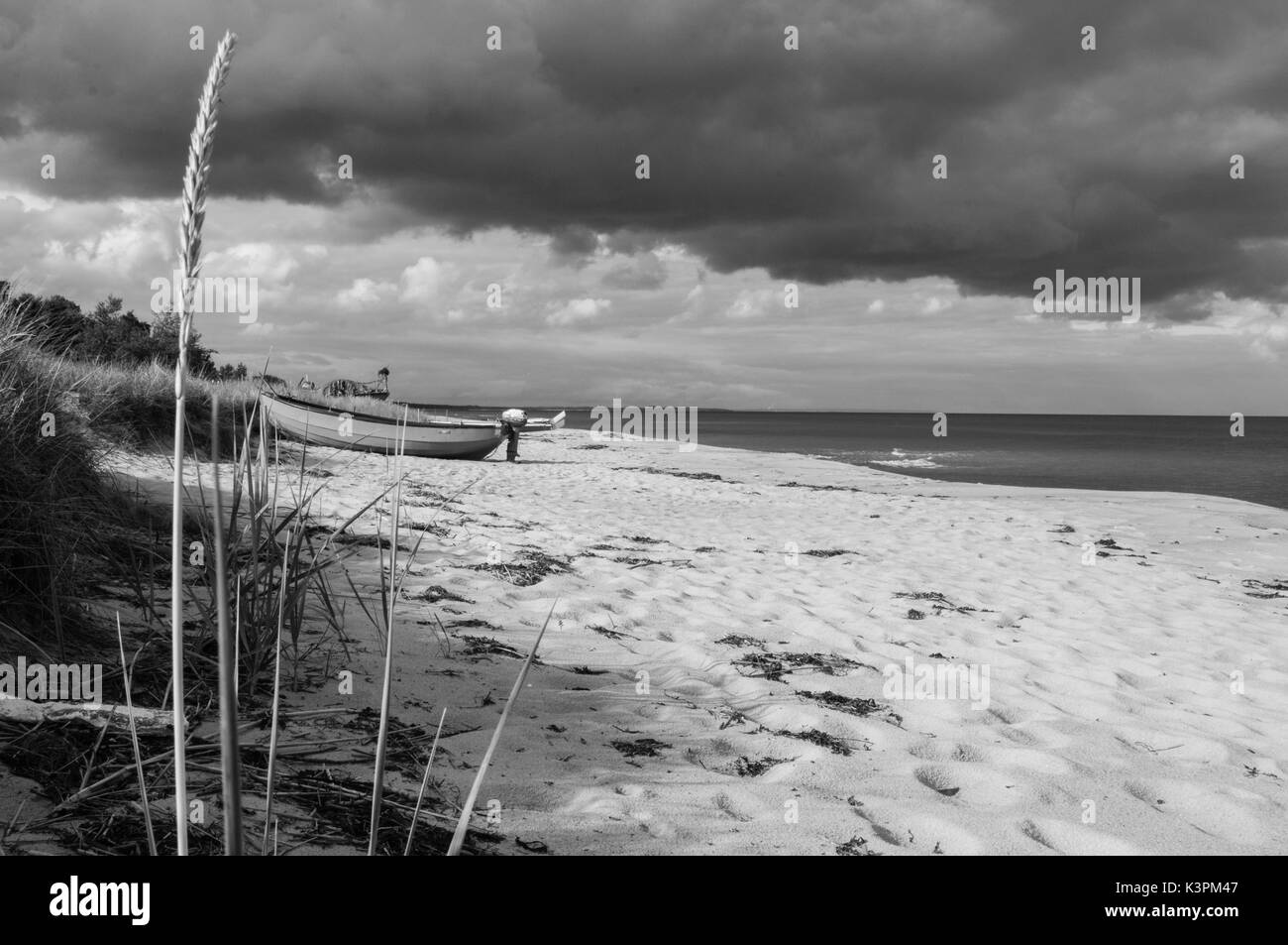 The foto is taken in South Sweden,  Close to Åhus.  A beach called Furuboda. Stock Photo
