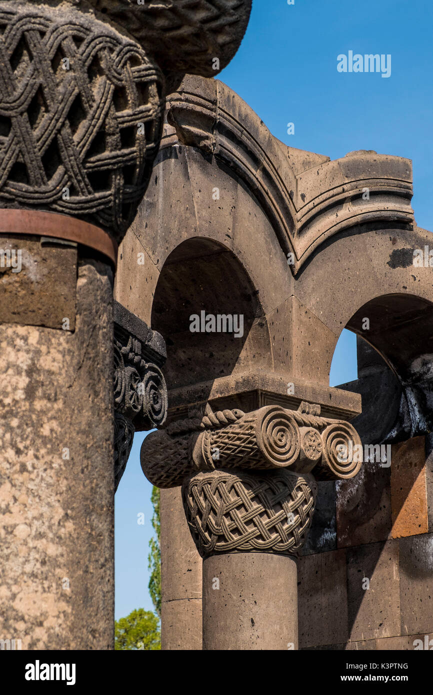 The ruins of the ancient temple of Zvartnots, Armenia, Caucaus, Eurasia Stock Photo