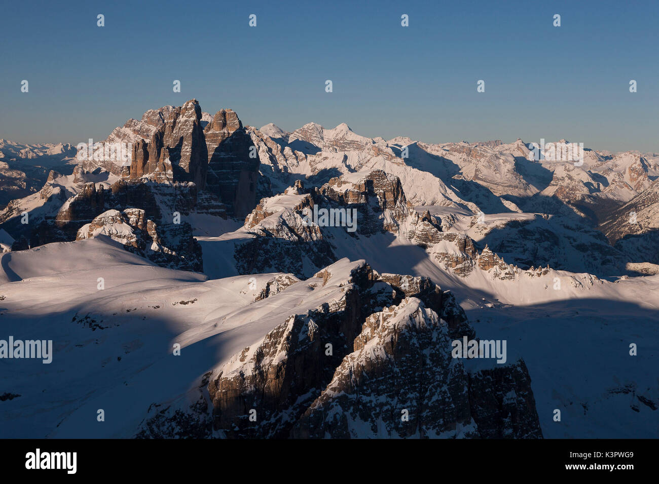 View of the natural park of Sexten Dolomites. Bolzano province, Trentino Alto Adige region, Italy, Europe Stock Photo