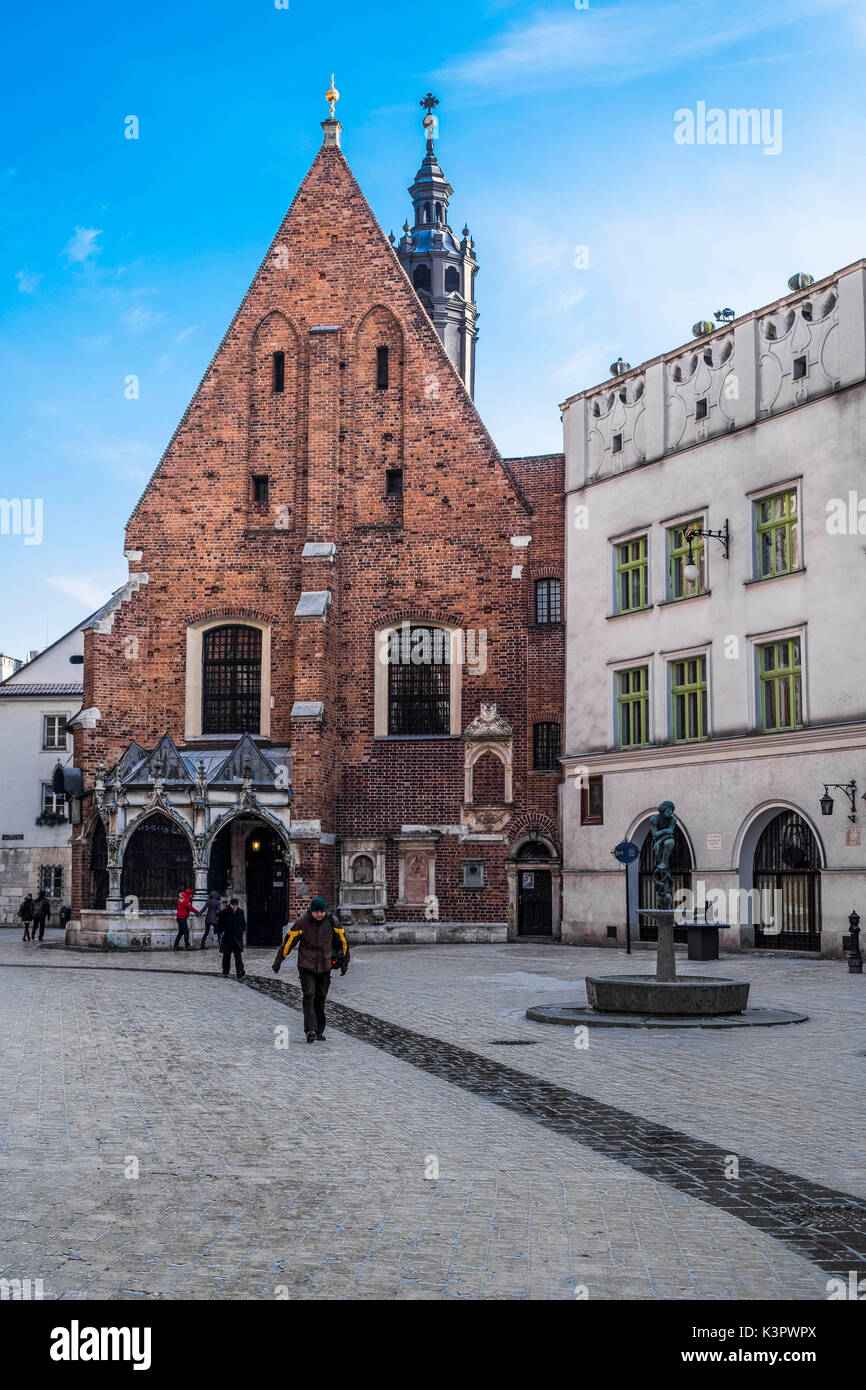 Krakow, Poland, North East Europe. Facade of St Barbara's church. Stock Photo