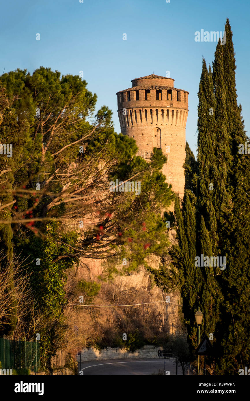 Brisighella, Ravenna, Emilia Romagna, Italy, Europe. The fortress tower. Stock Photo