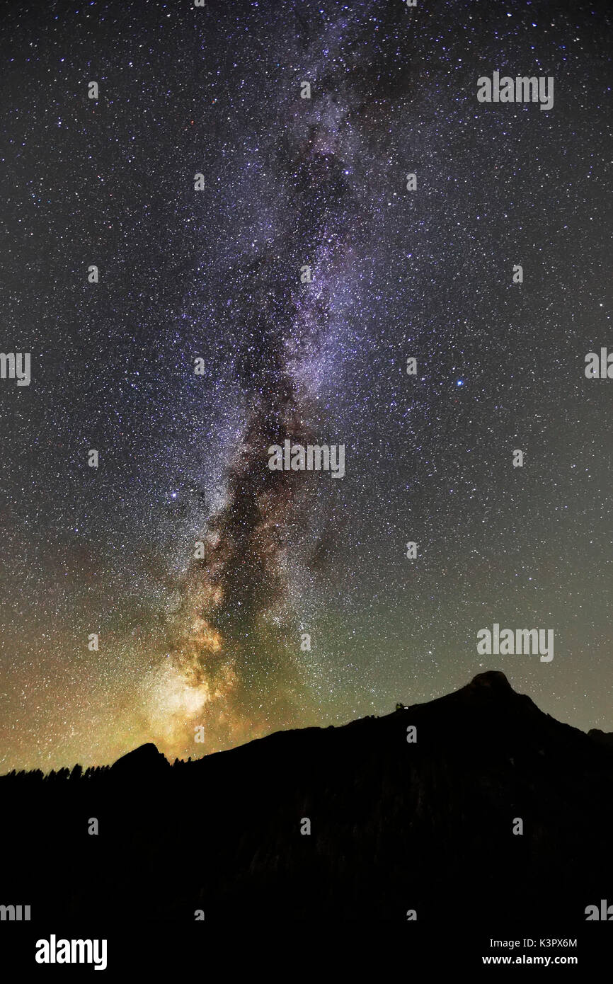 Milky way from the mountains of Imst, Tyrol, Austria Stock Photo