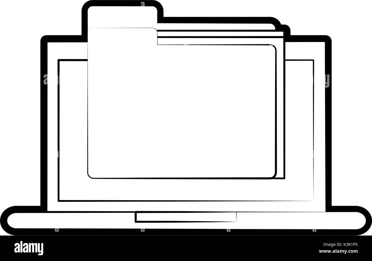 Isolated laptop and file design Stock Vector Image & Art - Alamy