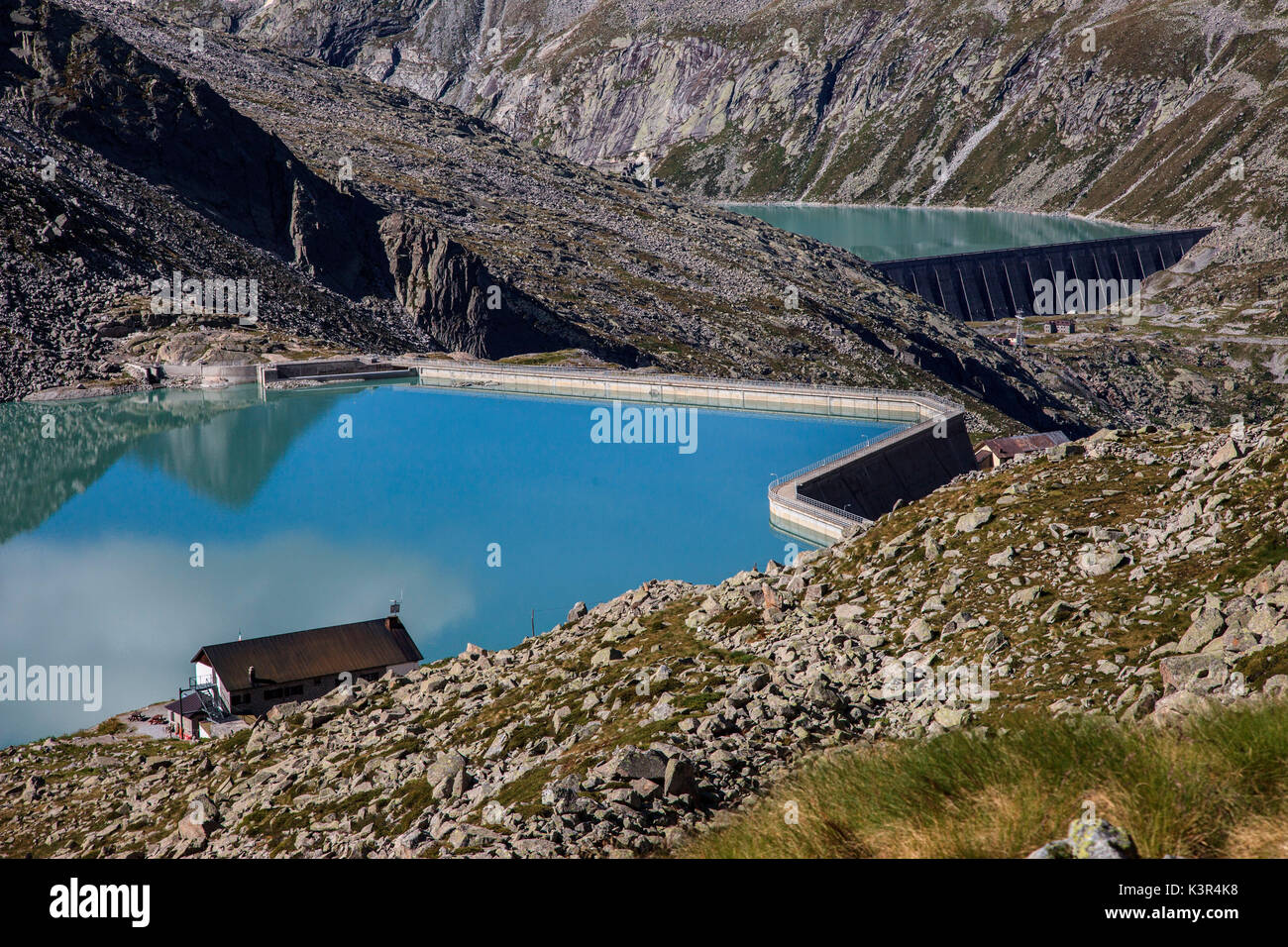 Garibaldi hutte, Venerocolo lake, Pantano, Avio valley, Lombardy, Italy Stock Photo