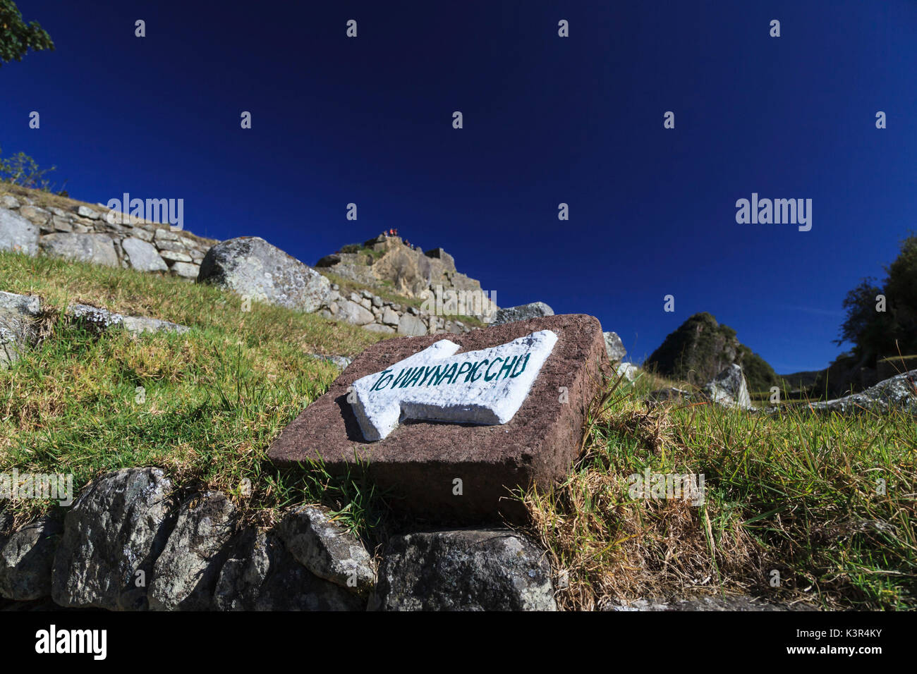 Iconic archeological site of Machu Picchu in the Cusco Region, Urubamba Province, Machupicchu District, Peru, South America Stock Photo