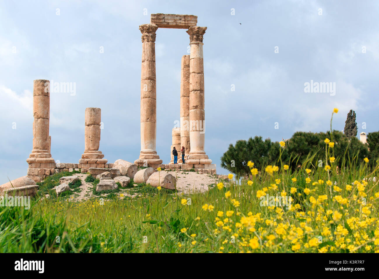 Amman Citadel ruins in Jordan Stock Photo