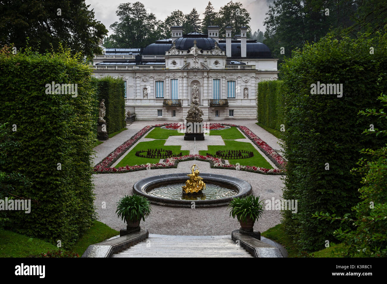 Oberammergau, Bavaria, Germany, Europe. Linderhof palace Stock Photo