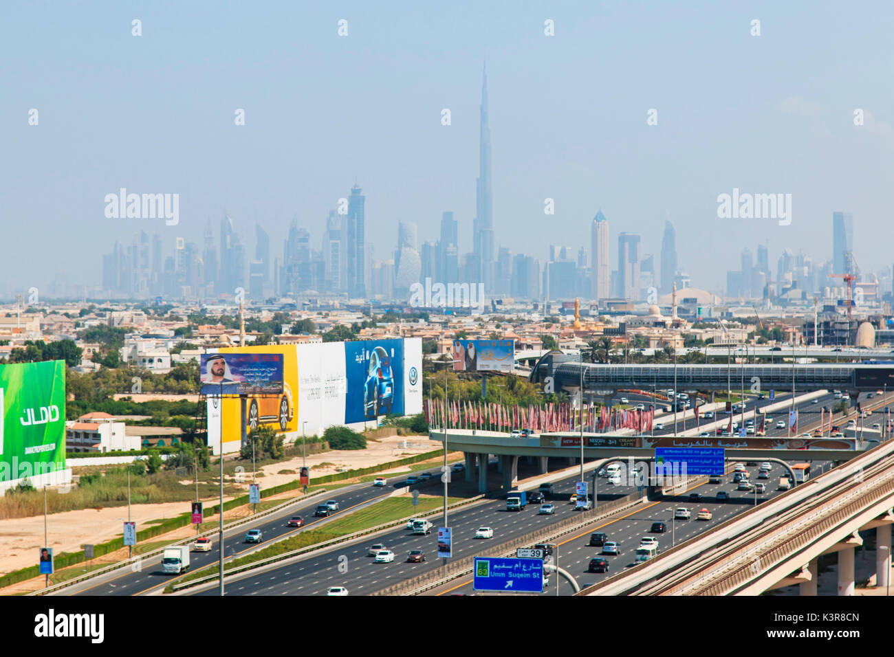 Dubai Skyline, city and Burj Khalifa, United Arab Emirates Stock Photo